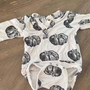 kate quinn Cream One-Piece Bodysuit with Black Pumpkin Print